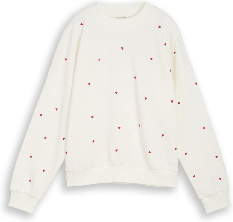 TOM TAILOR DENIM Bluzka sportowa czerwony / offwhite