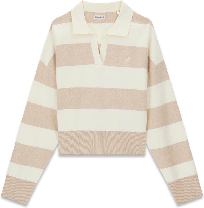 GUESS JEANS Sweter camel / ecru