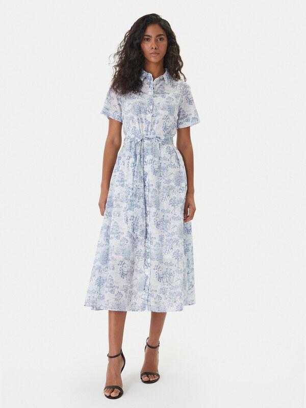 Barbour Sukienka koszulowa LDR0979BL28 Niebieski Regular Fit