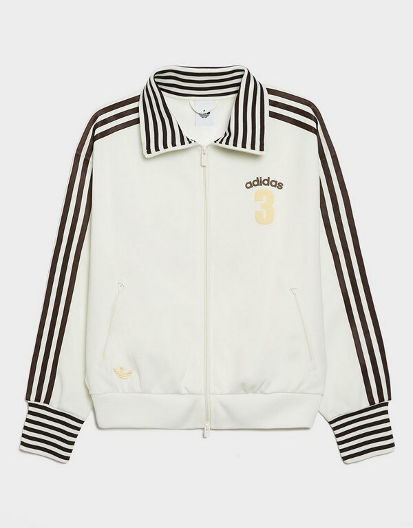 Adidas Bluza Rozpinana Vintage Bb Tt Striped Rib Damskie Ubrania Bluzy KW2055 Biały