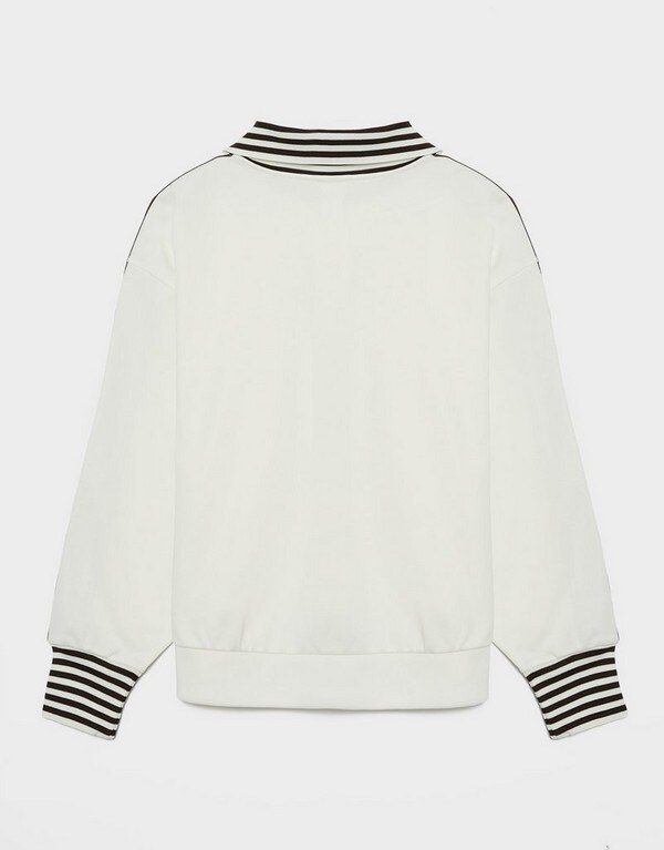 Adidas Bluza Rozpinana Vintage Bb Tt Striped Rib Damskie Ubrania Bluzy KW2055 Biały