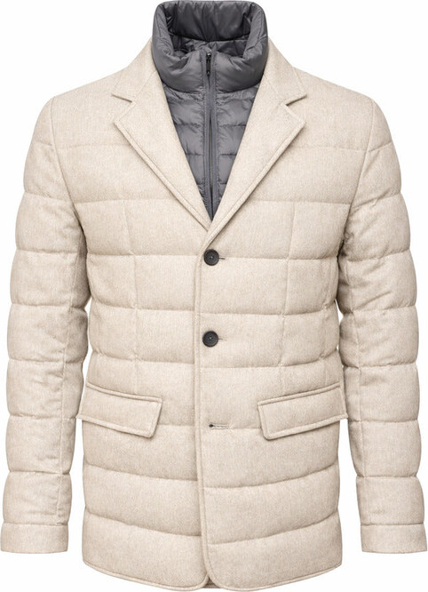 Herno men's light beige padded jacket, white