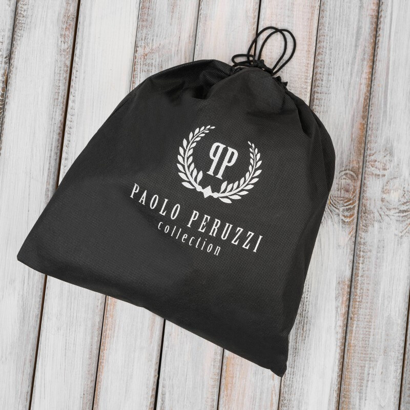 Torebka damska skórzana mała kompaktowa kopertówka czarna Paolo Peruzzi KV-01-BL