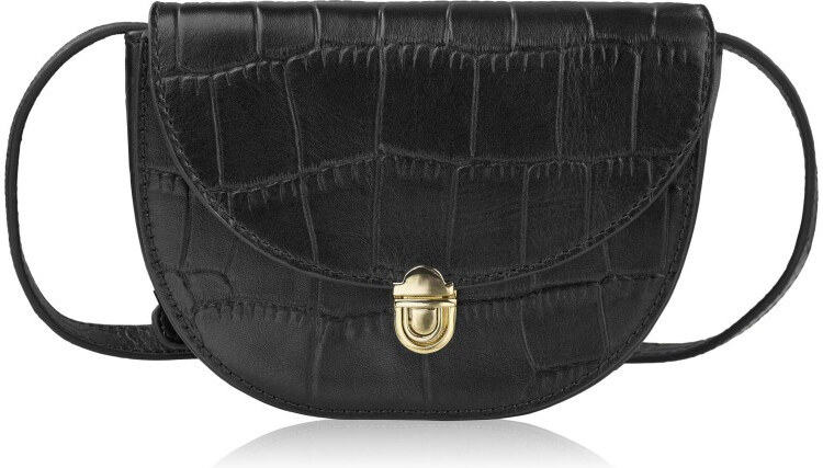 Torebka damska skórzana mała kompaktowa kopertówka czarna Paolo Peruzzi KV-01-BL