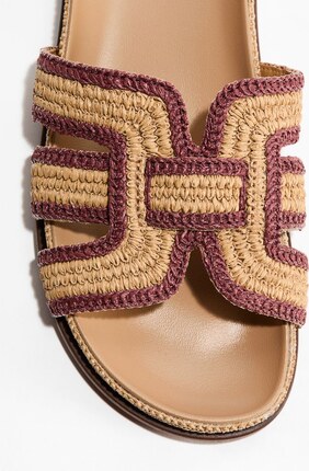 H&M - Klapki z plecionej'słomki - Beżowy