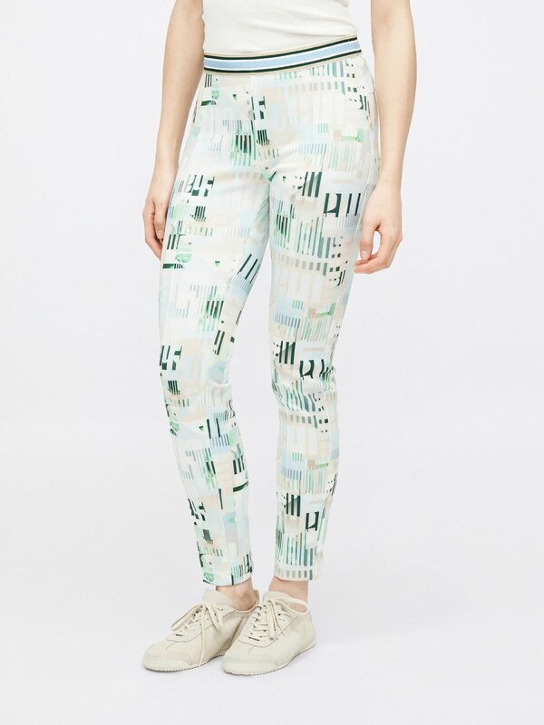 Marc Cain Legginsy beżowy / pastelowy niebieski / zielony