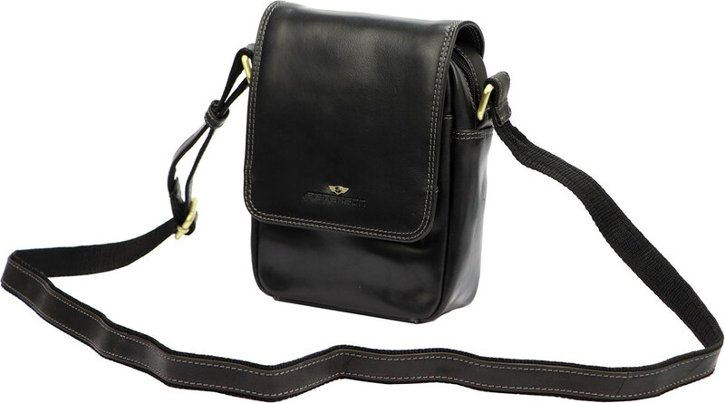 Listonoszka skórzana Peterson PTN TB-708-COM BLACK czarna