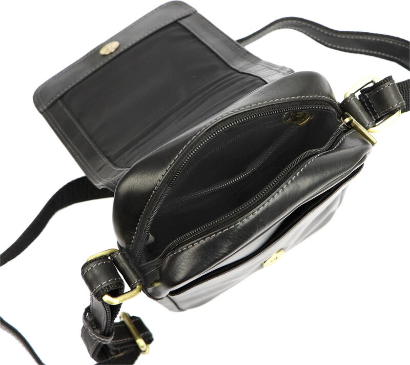 Listonoszka skórzana Peterson PTN TB-708-COM BLACK czarna