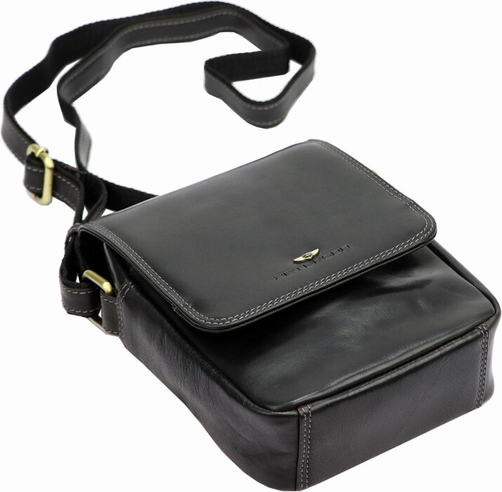 Listonoszka skórzana Peterson PTN TB-708-COM BLACK czarna