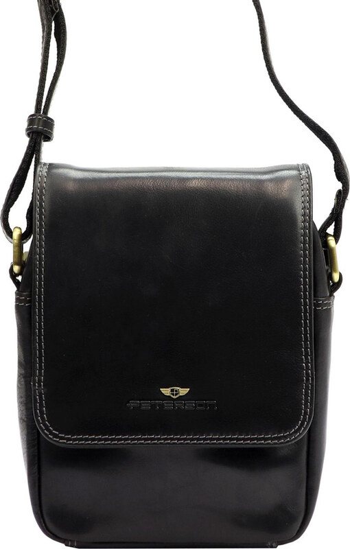 Listonoszka skórzana Peterson PTN TB-708-COM BLACK czarna