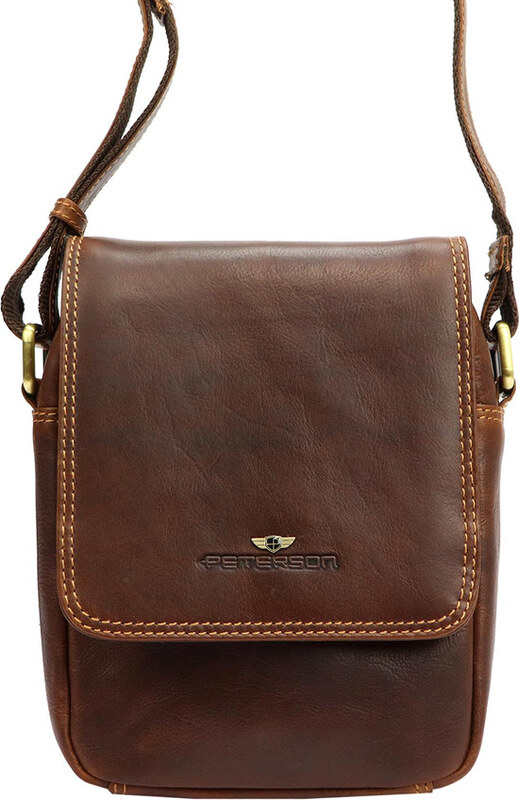 Listonoszka skórzana Peterson PTN TB-708-COM BLACK czarna