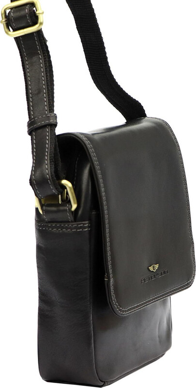 Listonoszka skórzana Peterson PTN TB-708-COM BLACK czarna