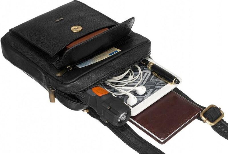 Listonoszka skórzana Peterson [DH] PTN-PR-100-NDM czarny