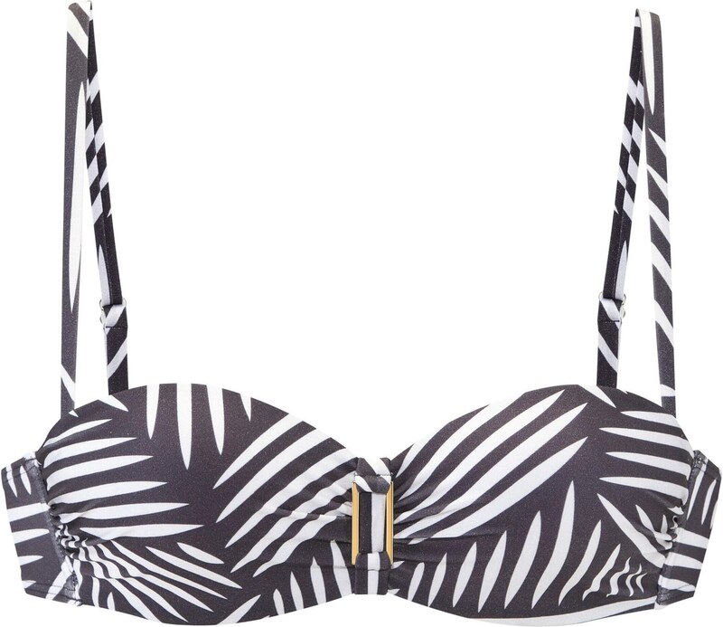 LASCANA Góra bikini antracytowy / biały