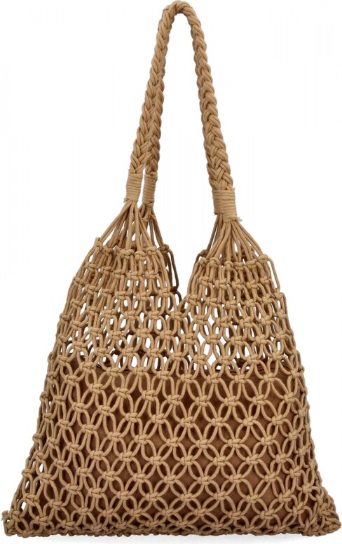 Ratanowa Torebka Damska Boho firmy Herisson 1002L5251 Ciemno Beżowa