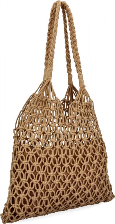 Ratanowa Torebka Damska Boho firmy Herisson 1002L5251 Ciemno Beżowa