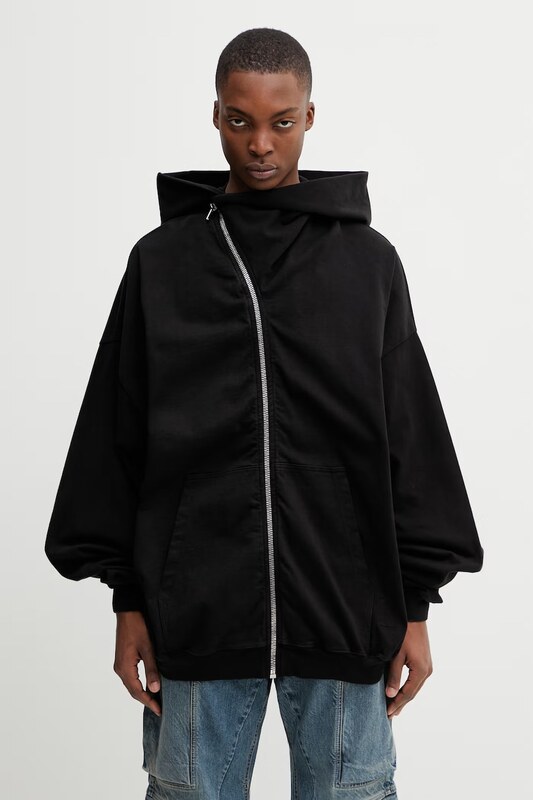 Rick Owens DRKSHDW Mountain Hun bluza rozpinana z kapturem bawełniana męska