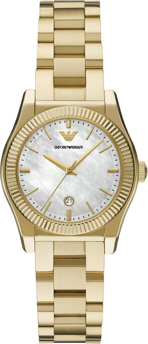 Emporio Armani Zegarek analogowy złoty / perłowo biały