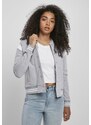 URBAN CLASSICS Ladies Organic Inset College Sweat Jacket - grey/white
