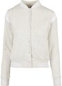 URBAN CLASSICS Ladies Inset College Sweat Jacket - lightgrey/white
