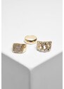 URBAN CLASSICS Diamond Ring 3-Pack gold