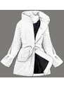 ROSSE LINE Pikowana kurtka damska z paskiem biała (7262)