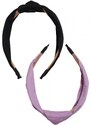 Stroik Urban Classics Light Headband With Knot 2-Pack - violablue/black