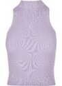 URBAN CLASSICS Ladies Short Rib Knit Turtleneck Top - lilac