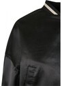 URBAN CLASSICS Ladies Short Oversized Satin College Jacket - black