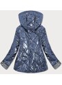 S'WEST Błyszcząca damska kurtka pikowana niebieska (b9573)