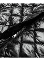 Ann Gissy Damska kurtka pikowana z futrzanym kołnierzem czarna (j9-068)