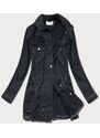 SIXTE DENIM Luźna damska kurtka z przetarciami czarna (LS9033)
