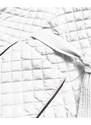 ROSSE LINE Pikowana kurtka damska z paskiem biała (7262)