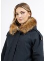 DreiMaster Vintage Parka zimowa atramentowy / brązowy