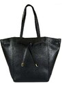 Lia Biassoni Skórzany shopper bag "Tusciano" w kolorze czarnym - 41 x 30 x 18 cm