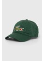 Lacoste czapka z daszkiem bawełniana kolor zielony z aplikacją RK9871-HBP
