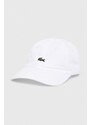 Lacoste czapka z daszkiem bawełniana kolor biały z aplikacją RK0491-031