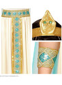 Carnival Party 6-częściowy kostium "Cleopatra" w kolorze turkusowo-kremowym