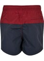 URBAN CLASSICS Boys Block Swim Shorts - navy/burgundy