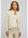 URBAN CLASSICS Ladies Inset College Sweat Jacket - softseagrass/white