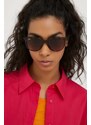 Ray-Ban okulary przeciwsłoneczne 0RB4378 damskie kolor brązowy