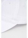 Lacoste czapka z daszkiem bawełniana kolor biały gładka
