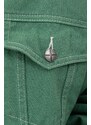 KSUBI kurtka jeansowa Cropped damska kolor zielony przejściowa oversize WPS23JK004-ZIELONY