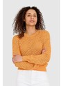 GUESS Pomarańczowy sweterek dzianinowy w monogram guess, Wybierz rozmiar S