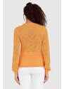 GUESS Pomarańczowy sweterek dzianinowy w monogram guess, Wybierz rozmiar S