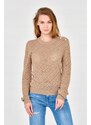 GUESS Beżowy damski sweterek dzianinowy, Wybierz rozmiar XL