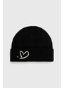 Ader Error czapka wełniana Twinkkle Heart Logo Beanie kolor czarny z cienkiej dzianiny wełniana BMADFWHW0502