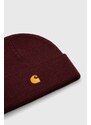 Carhartt WIP czapka Chase Beanie kolor bordowy z grubej dzianiny I026222.1QYXX