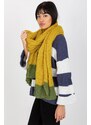 ModaMia Żółto-zielony dwukolorowy szal damski z dzianiny