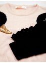 Denokids Sweter "Black Swans" w kolorze czarno-jasnoróżowym